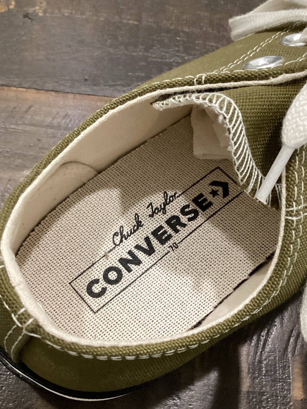 Converse Men’s Olive Green Low Top Canvas Sneakers - Picture 5 of 7